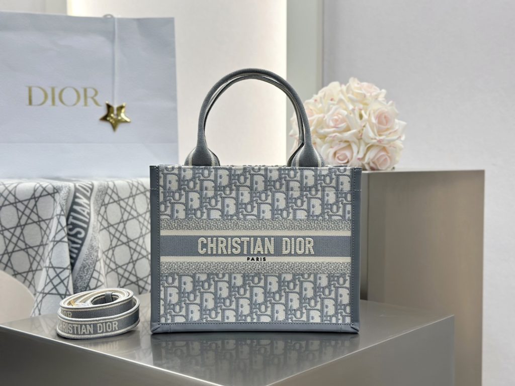 Dior Book Tote New Edition, Grey Oblique, Small