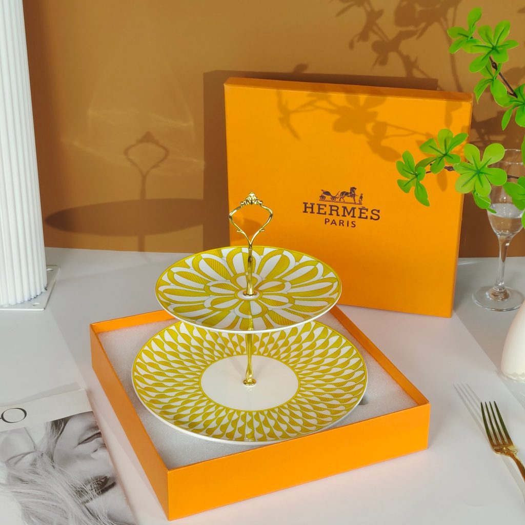 Hermès Sunshine [Two-Tier Cake and Pastry Stand] Western Tableware