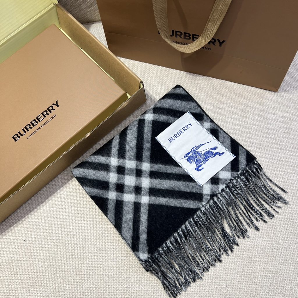 Burberry Checkered Cashmere Scarf