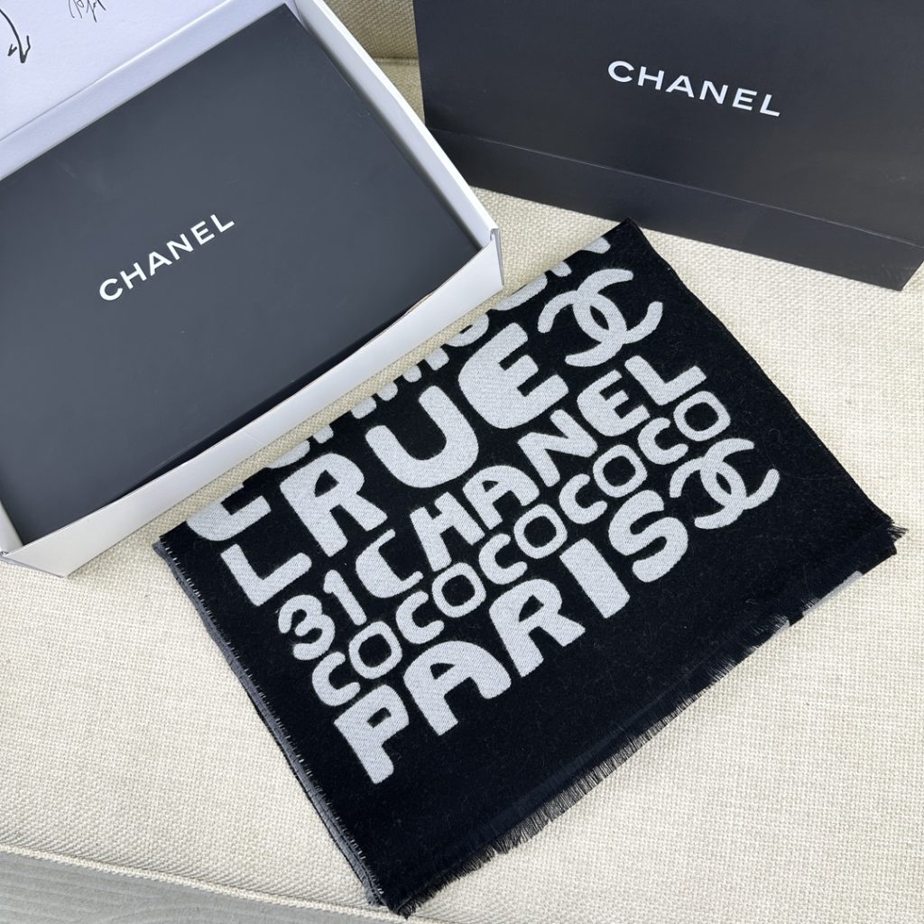 Chanel Colorful Letter Scarf