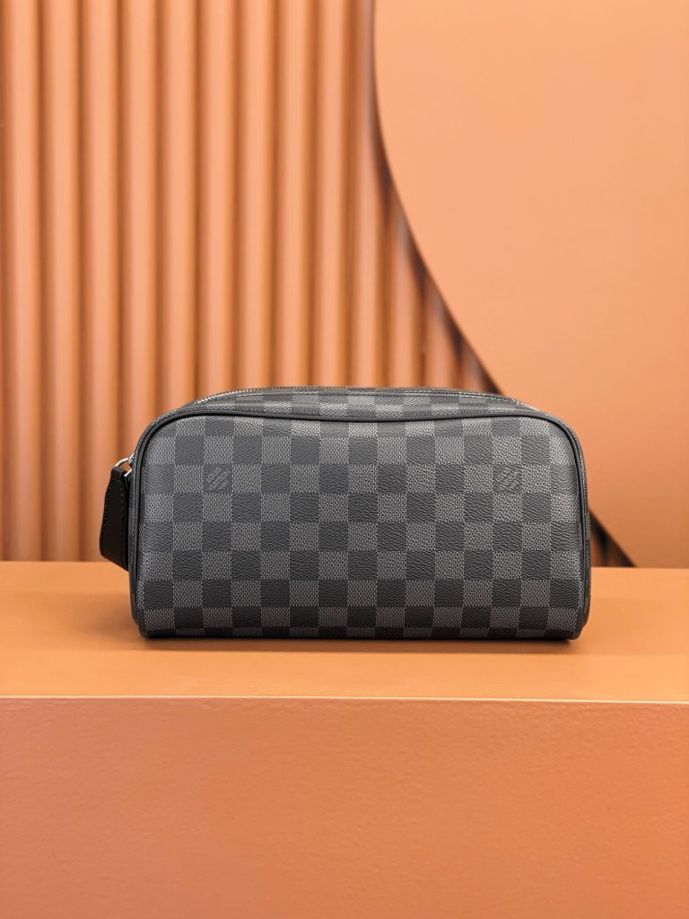 Louis Vuitton DOPP KIT Toiletry Bag  N40127 Black Checkered