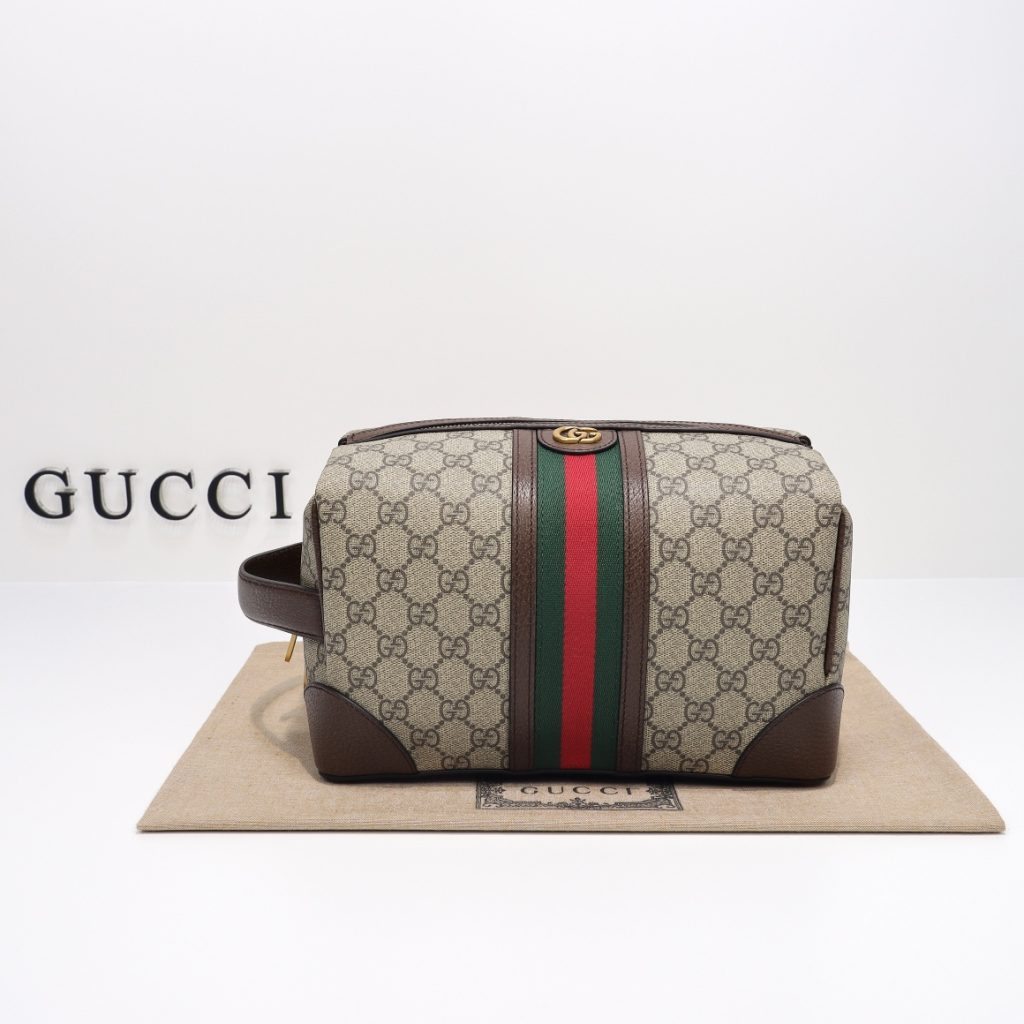 Gucci Savoy small toiletry case Almond Khaki