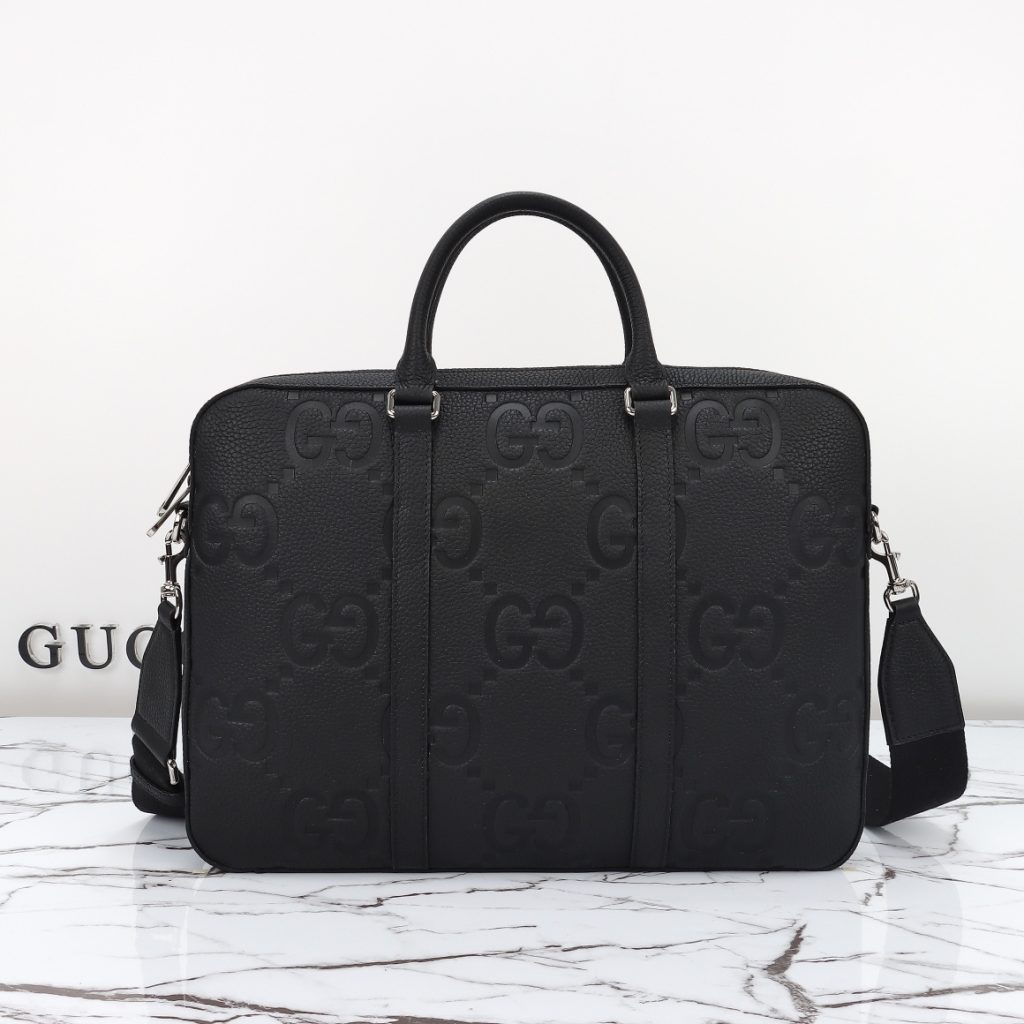 Gucci large leather laptop bag