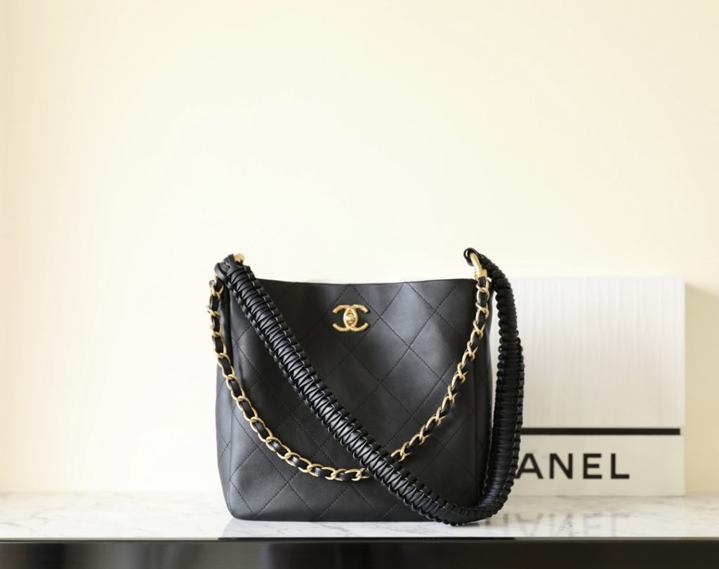 Chanel Braided Shoulder Strap Boho Bag – Black