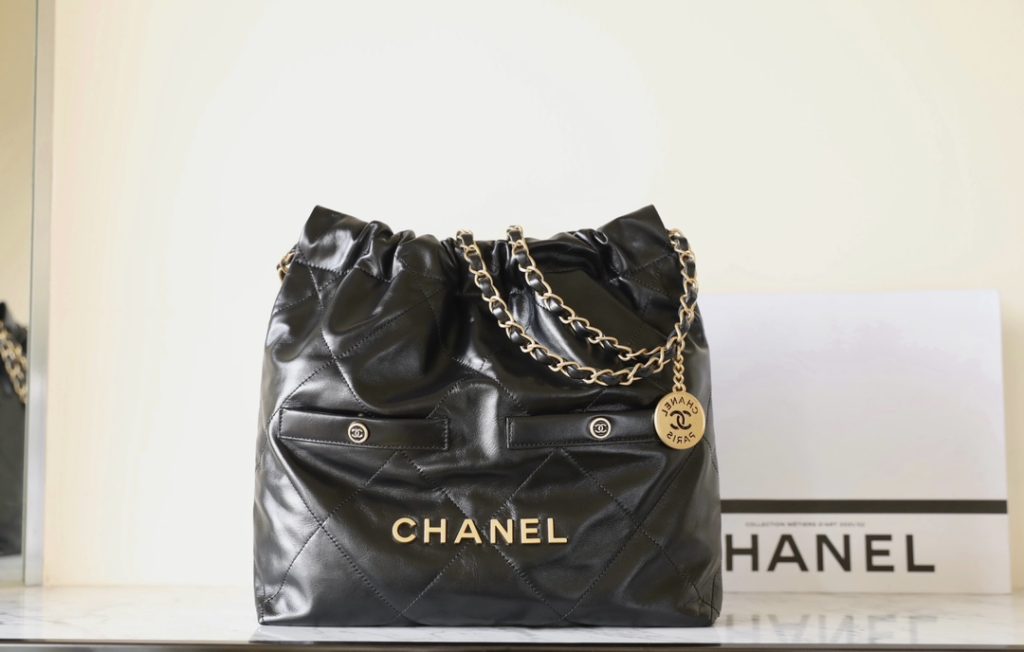 Chanel 22 Bag “Trash Bag” Black Small Size