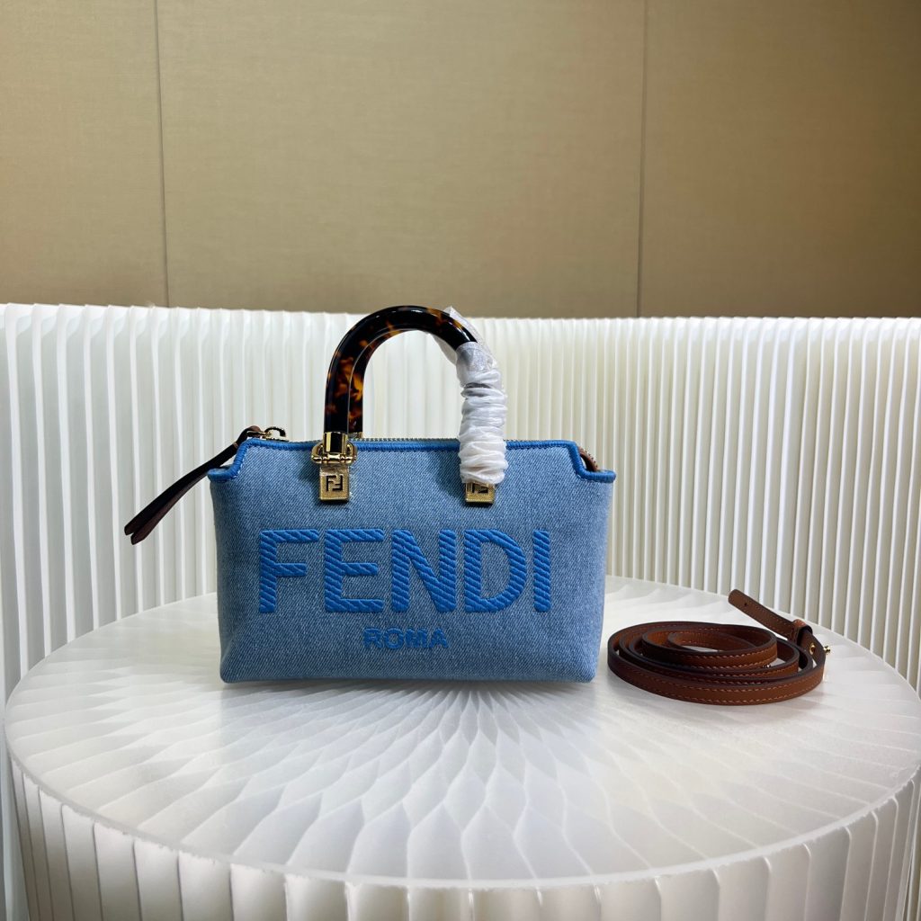 Fendi Mini By The Way Denim Canvas Bag