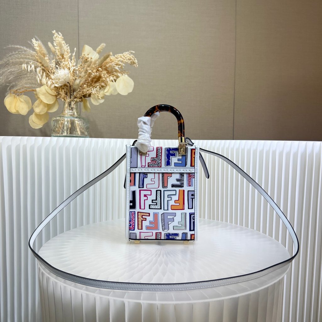 Fendi Sunshine Mini Tote Bag with Colorful Print