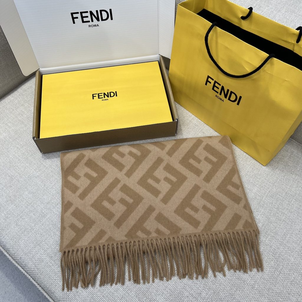 FENDI Classic Best-Selling Scarf-Milk tea color-brown