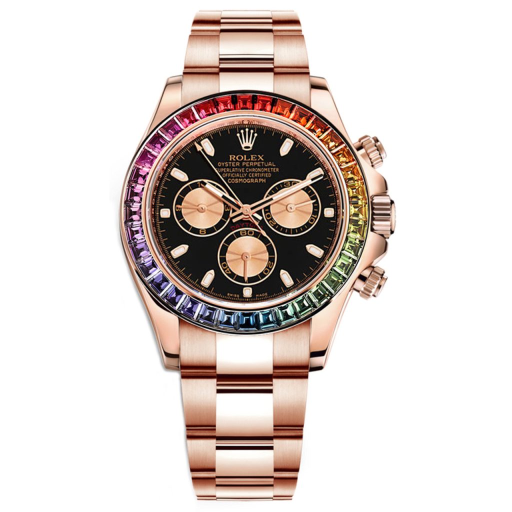 Rolex 116595 Cosmograph Daytona Rainbow 18k Rose Gold 40mm