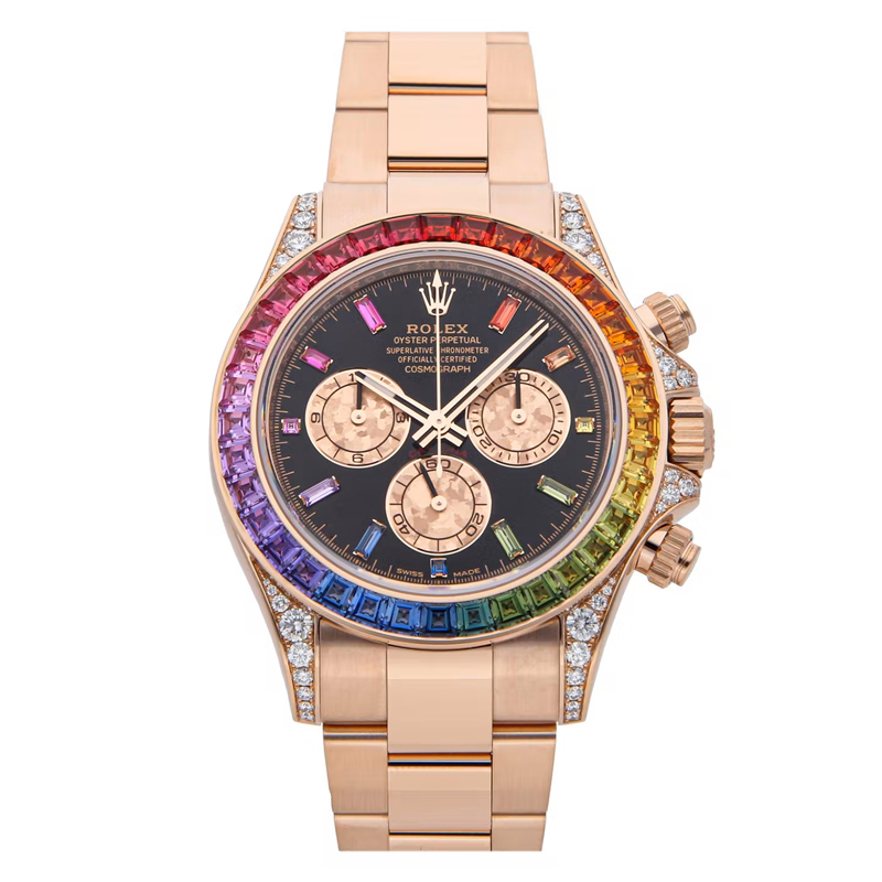 Rolex Daytona Rainbow Diamond Rose Gold Stainless Steel 40mm