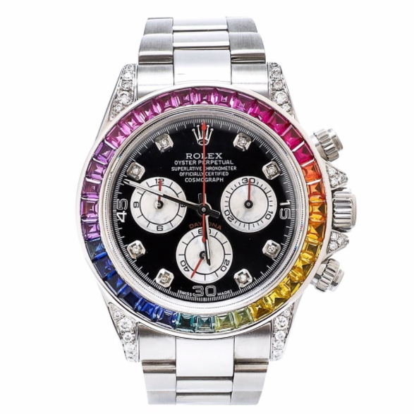 Daytona Rainbow Diamond Silver Stainless Steel 40mm