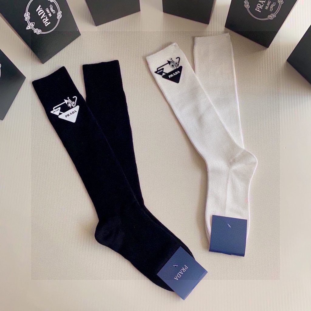 Prada new calf-length socks with silicone heat-pressed design