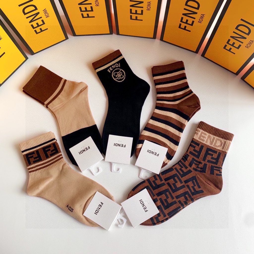 Fendi new classic mid-length ruched socks