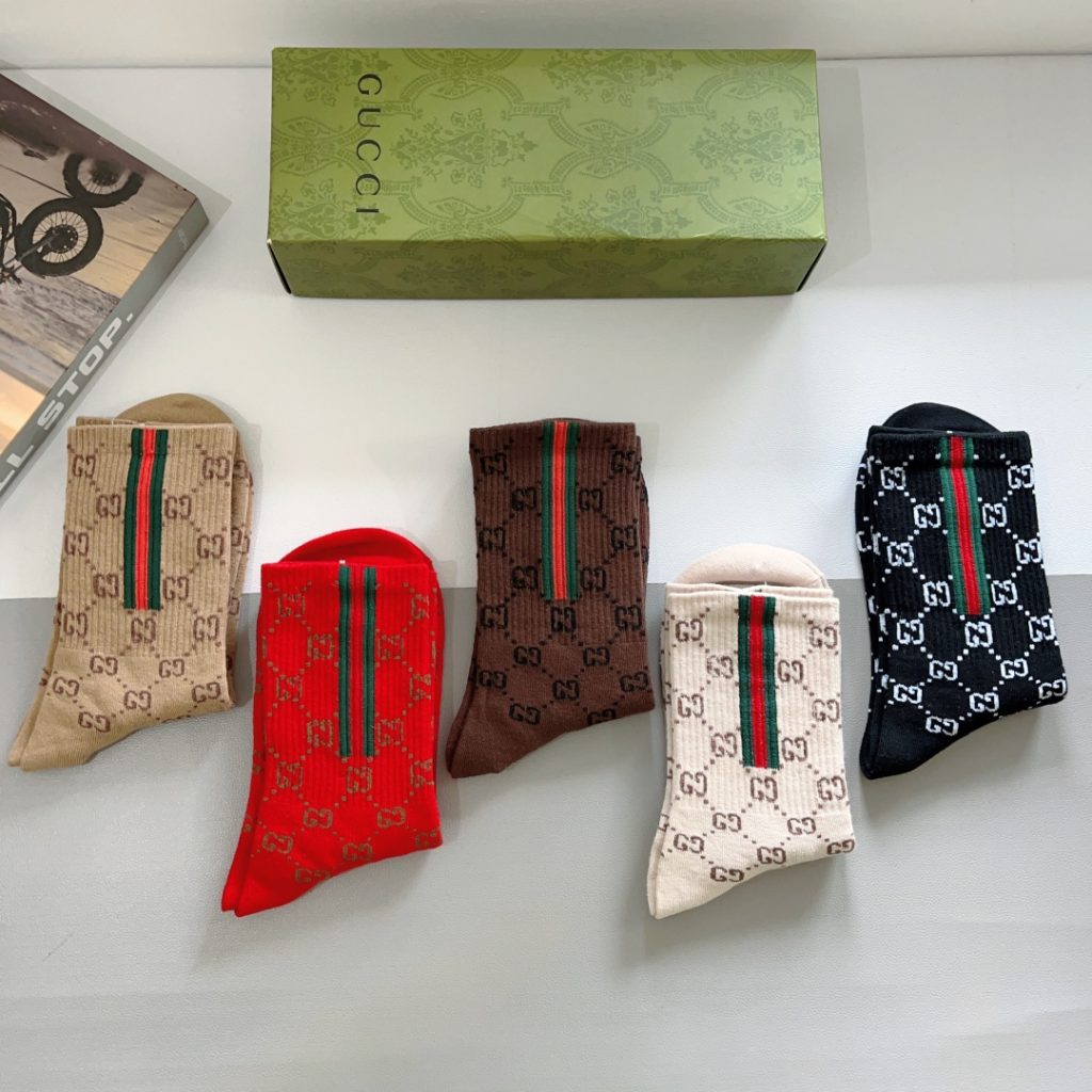 Gucci classic new pure cotton knee-high socks