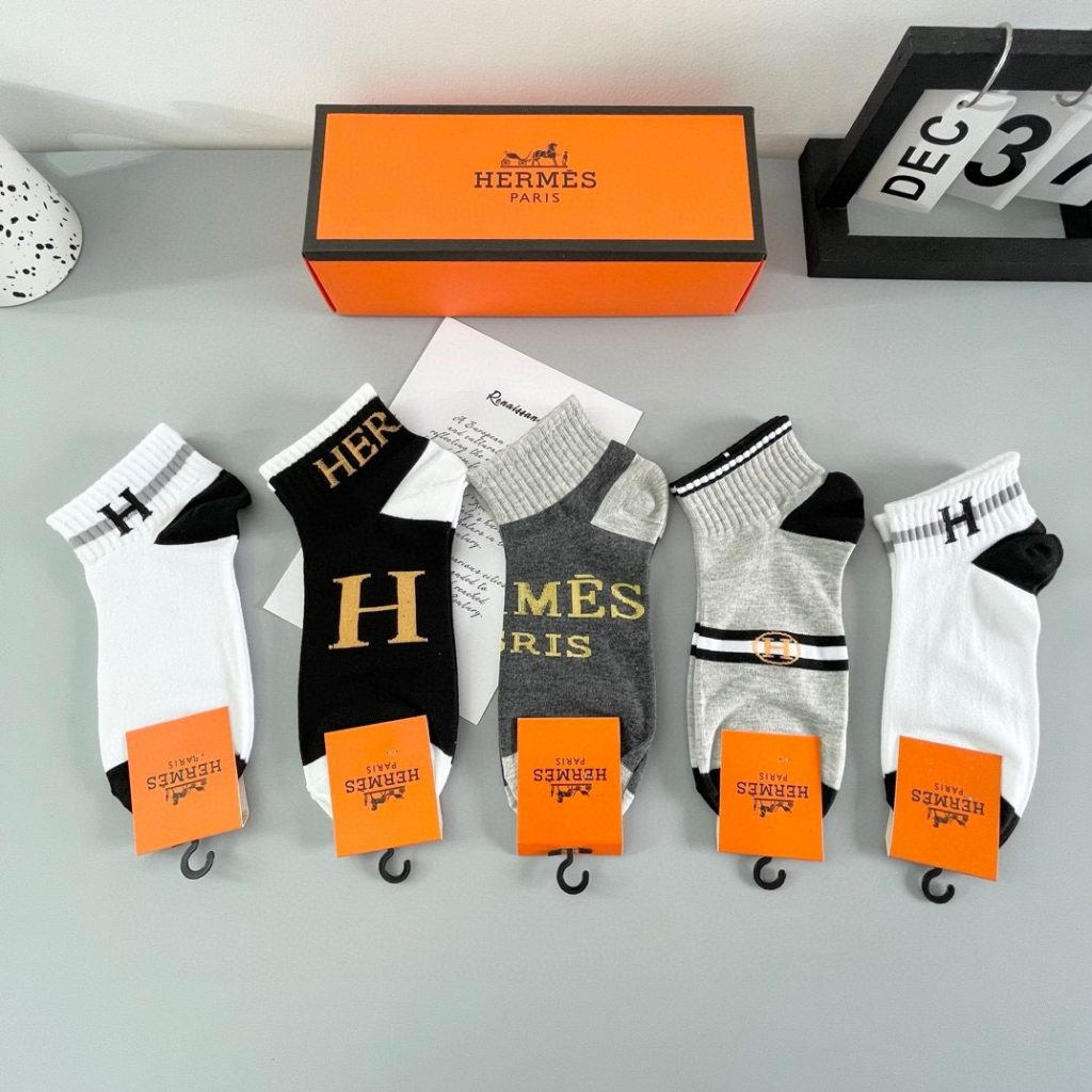 Hermes Classic Pure Cotton Ankle Socks