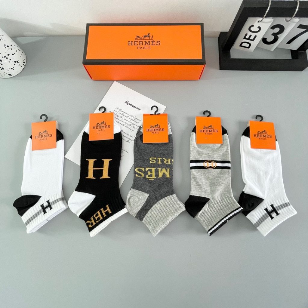 Hermes Classic Pure Cotton Ankle Socks