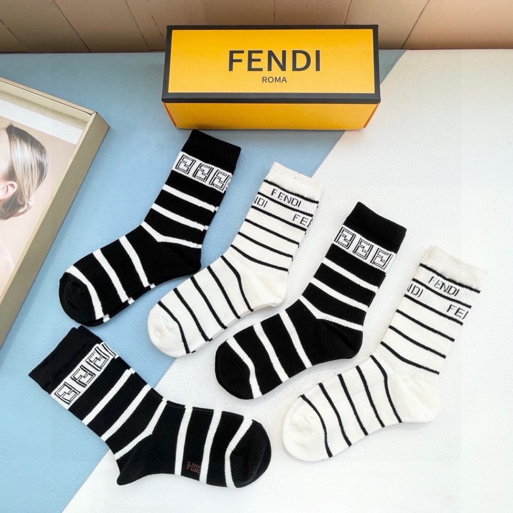 Fendi Pure Cotton Big F New Knee-High Socks