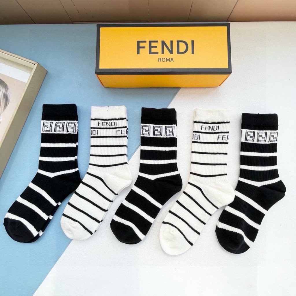 Fendi Pure Cotton Big F New Knee-High Socks