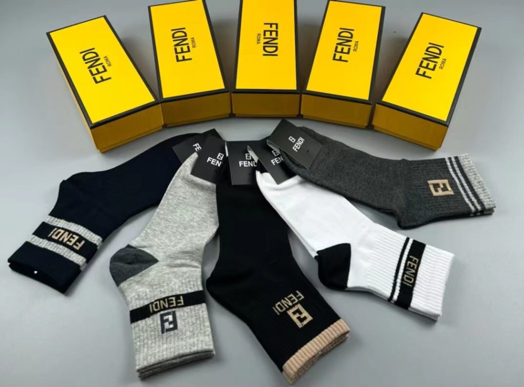 Fendi New Men’s Socks with Iconic “F”