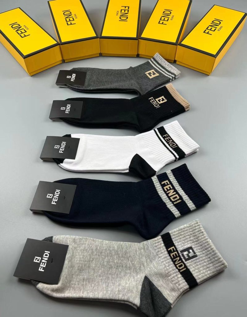 Fendi New Men’s Socks with Iconic “F”