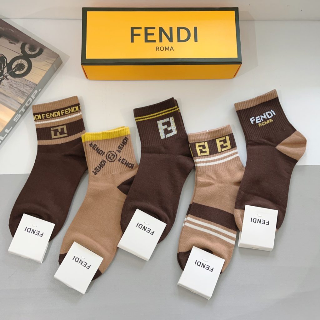 Fendi Double “F” Logo No-Show Socks