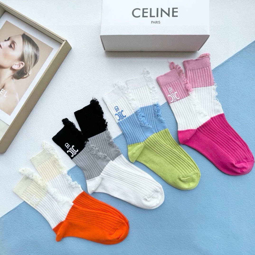 CELINE · Designer Mid-Calf Socks