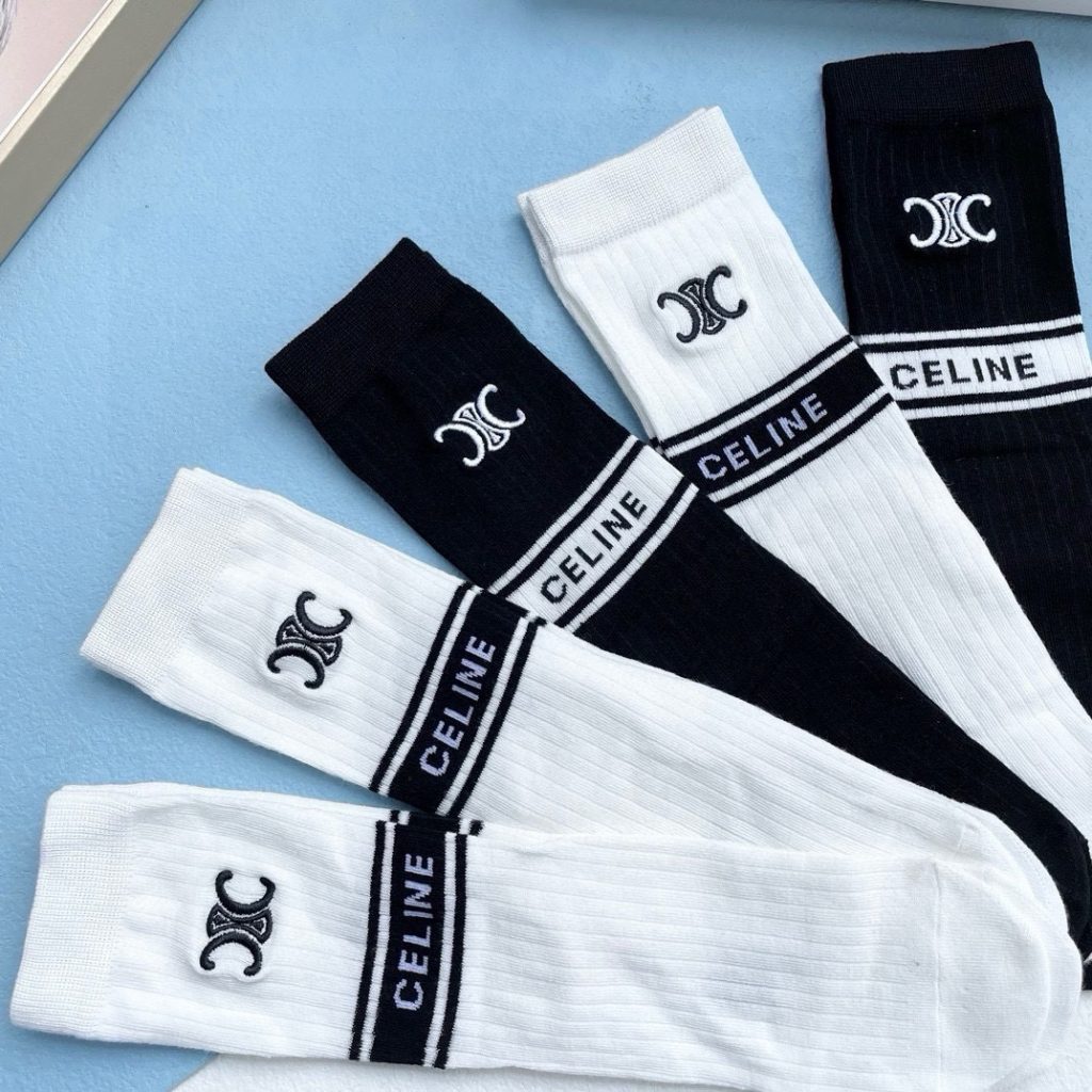 CELINE · Embroidered Mid-Calf Socks