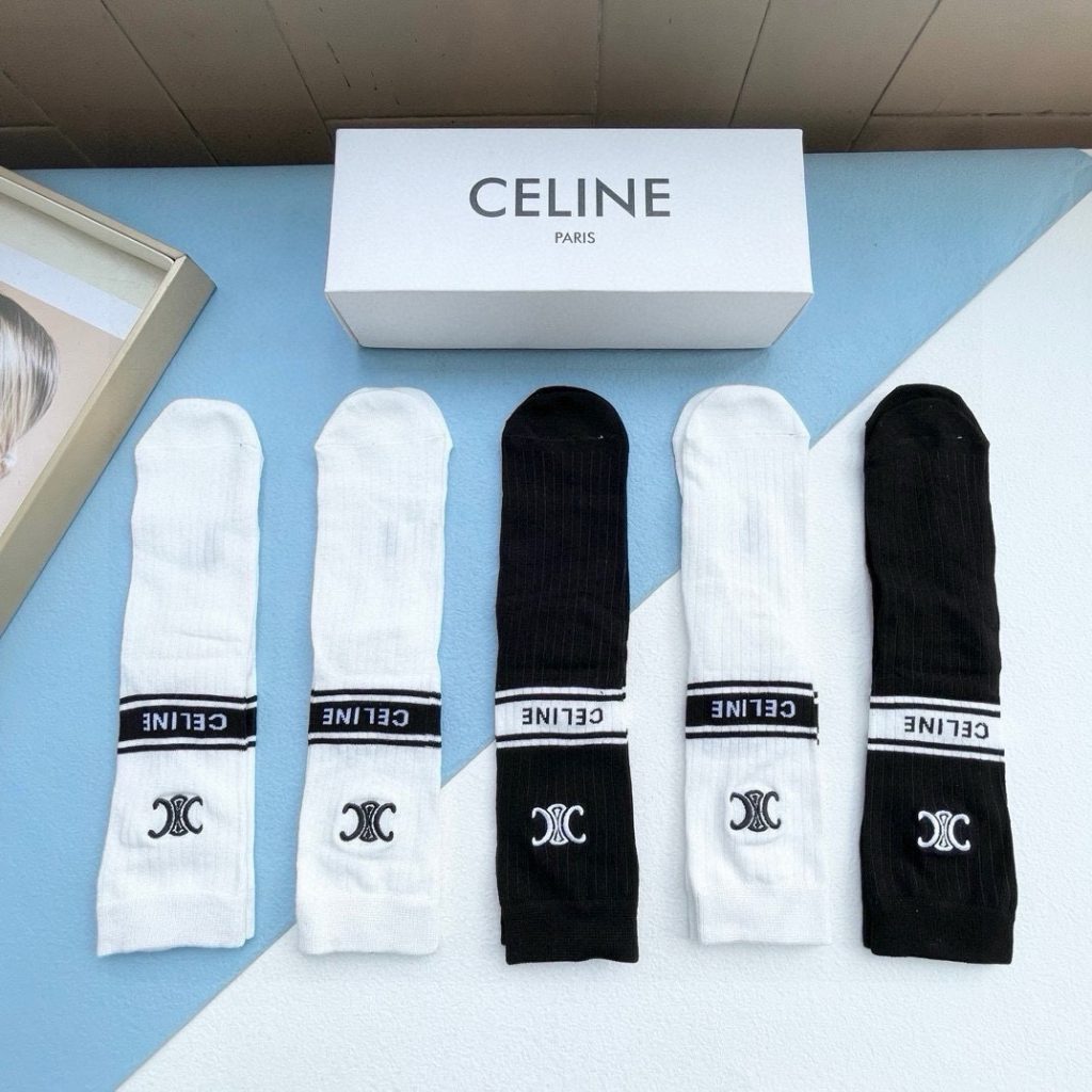 CELINE · Embroidered Mid-Calf Socks