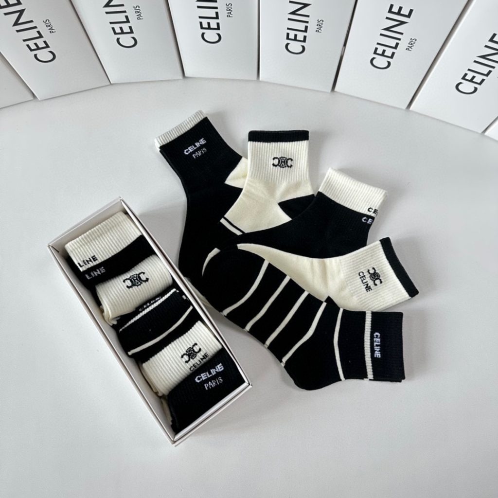 CELINE · New Mid-Length Slouchy Socks with Packaging