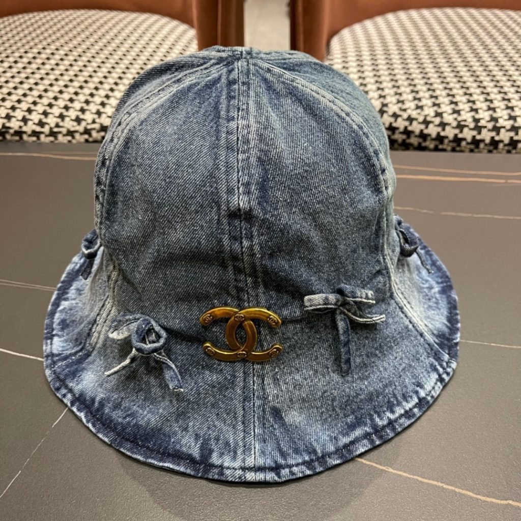 Chanel 2024 Summer Collection  Butterfly Bow Denim Fisherman Hat