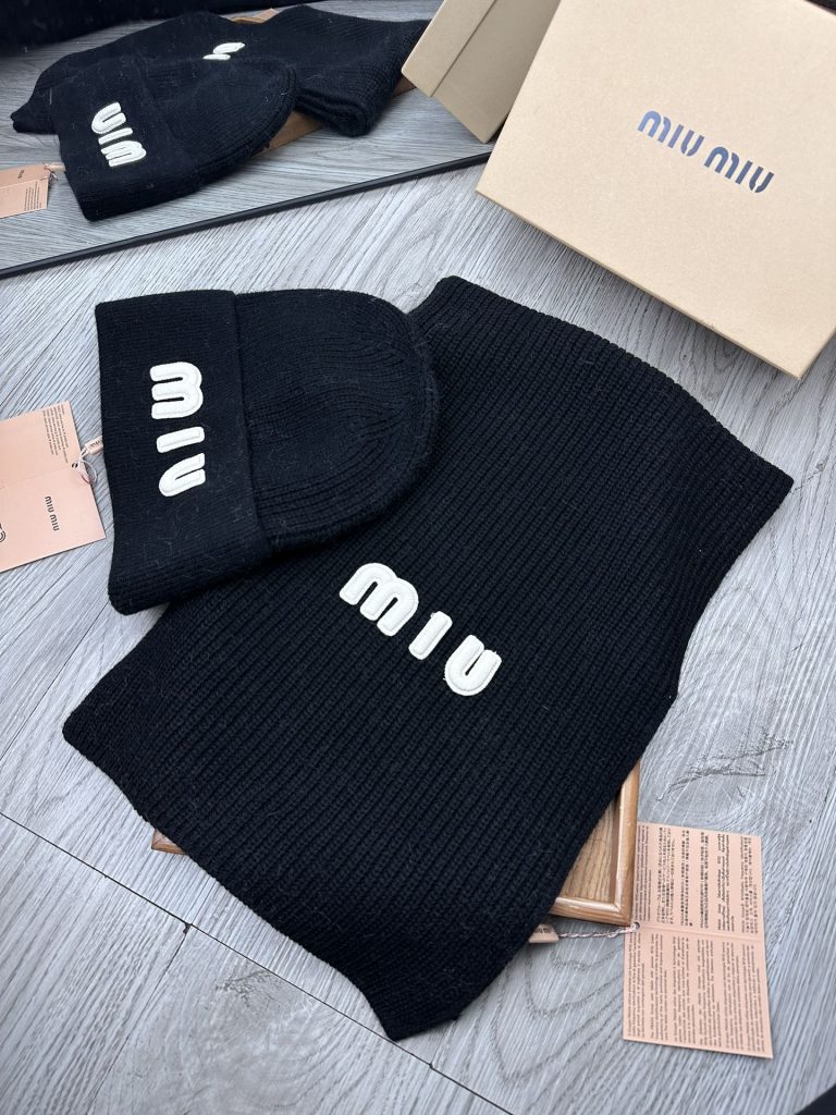 Miu Miu Wool Hat and Scarf Set