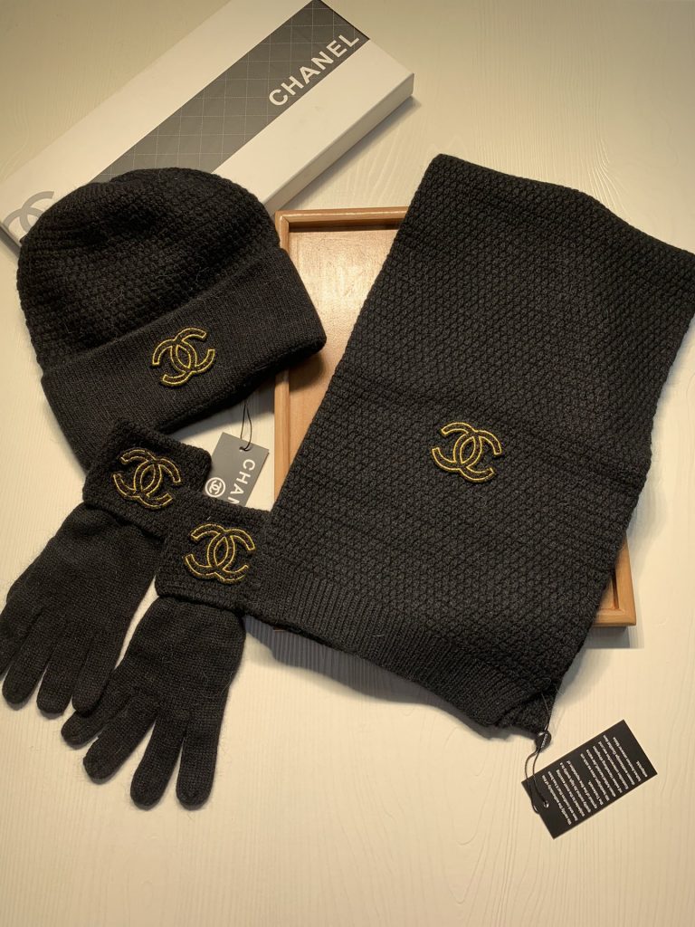 Chanel 3-Piece Wool & Rabbit Hair Set – Hat + Scarf + Gloves, The Ultimate Winter Fashion Essential