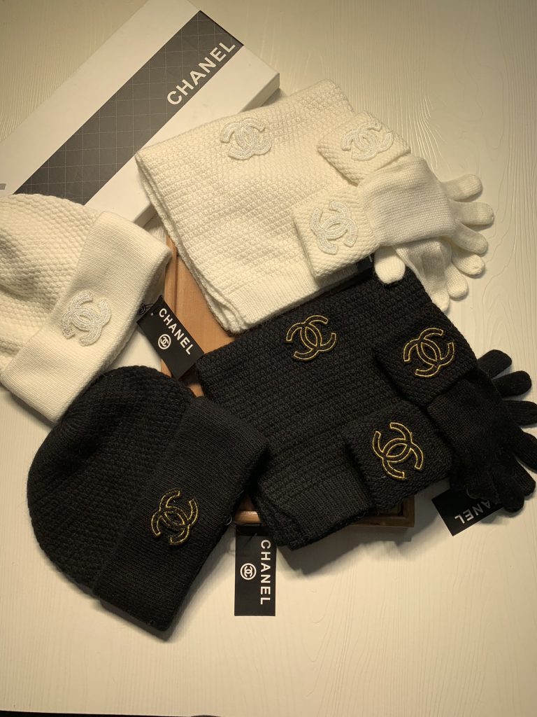 Chanel 3-Piece Wool & Rabbit Hair Set – Hat + Scarf + Gloves, The Ultimate Winter Fashion Essential