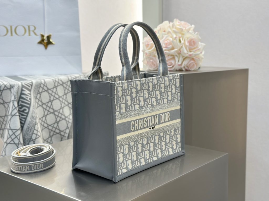 Dior Book Tote New Edition, Grey Oblique, Small