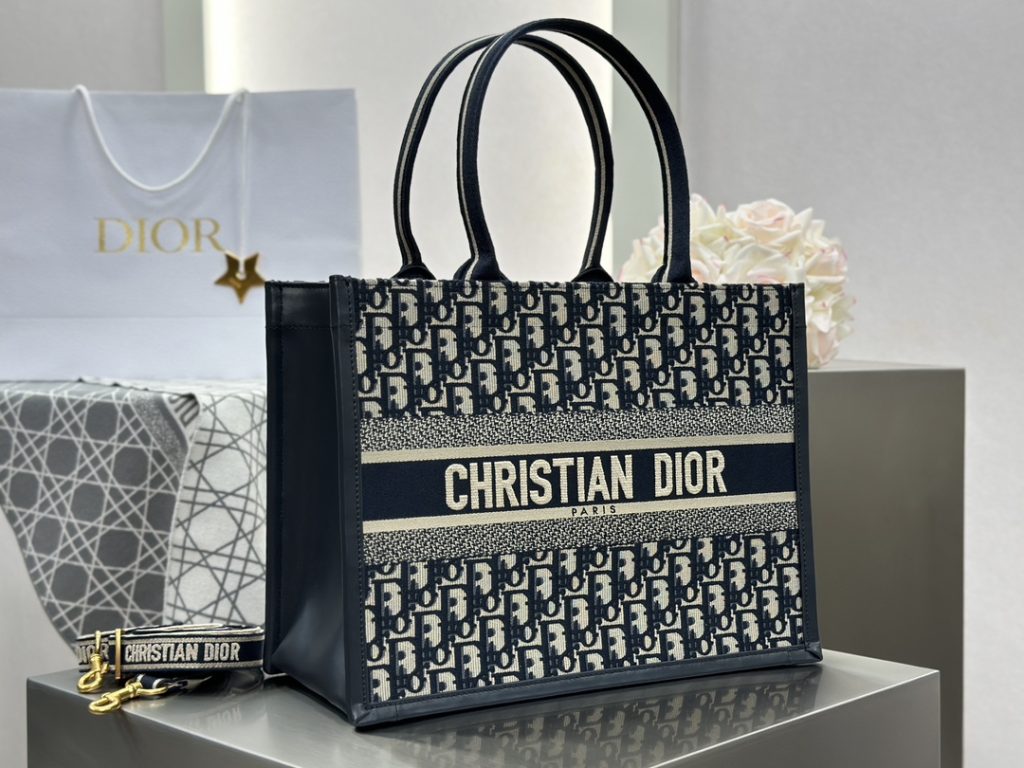 Dior Book Tote Blue D Monogram Medium