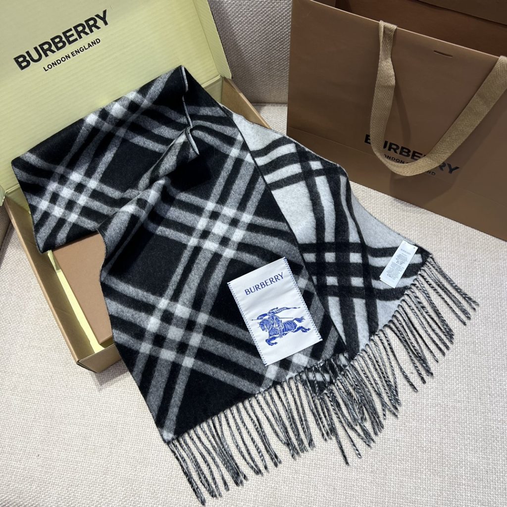 Burberry Checkered Cashmere Scarf