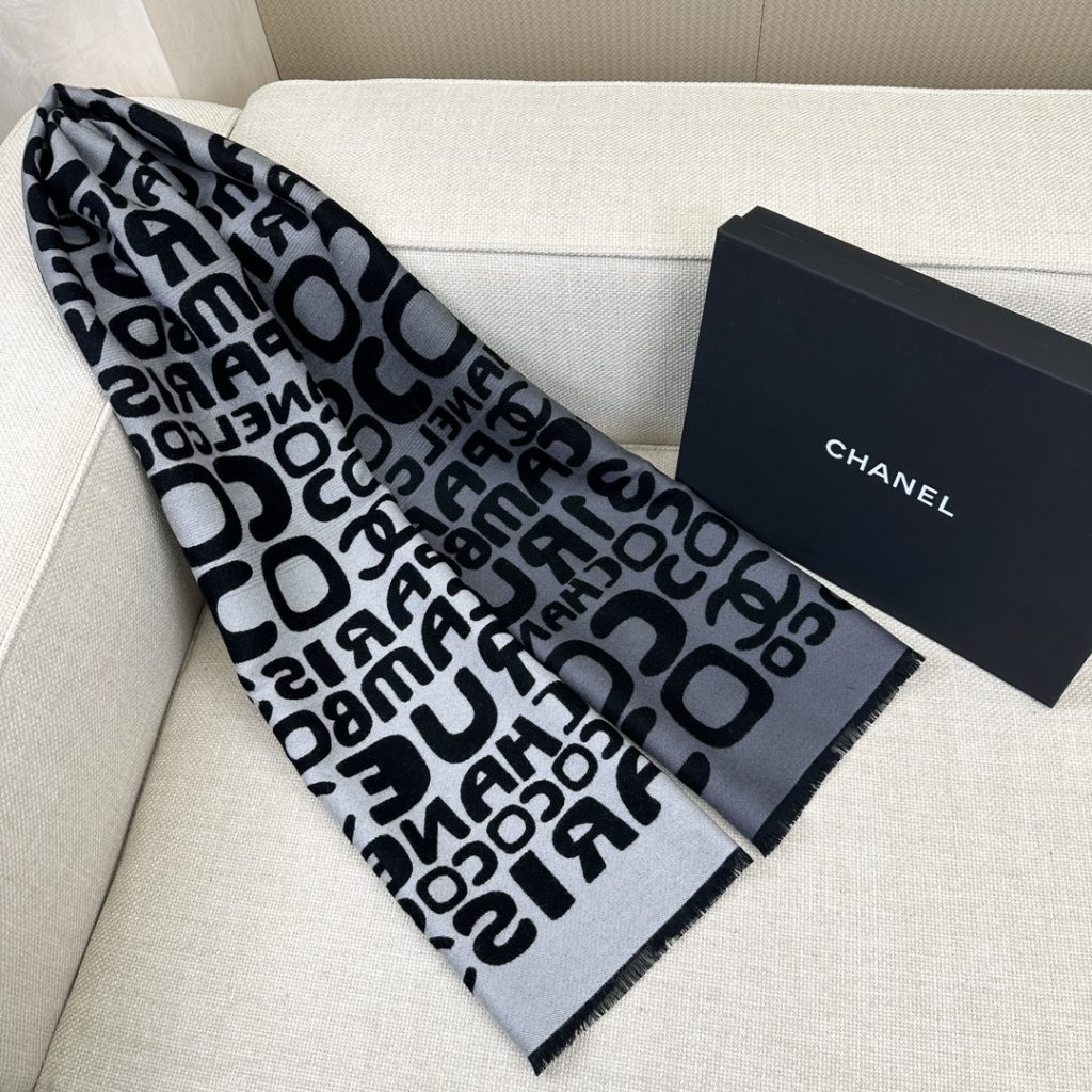 Chanel Colorful Letter Scarf