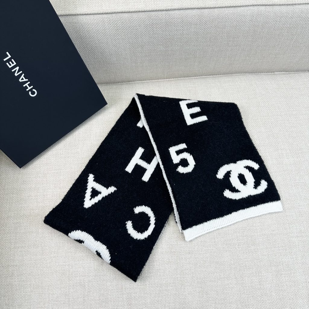 Chanel Quilted Letter Scarf