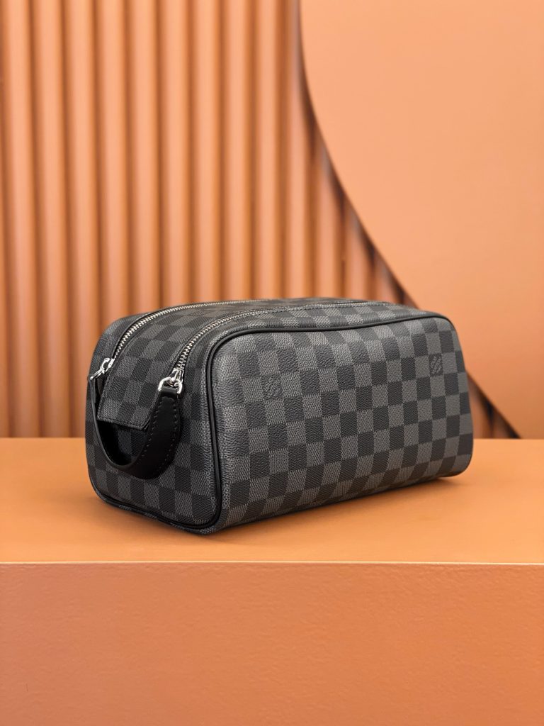 Louis Vuitton DOPP KIT Toiletry Bag  N40127 Black Checkered