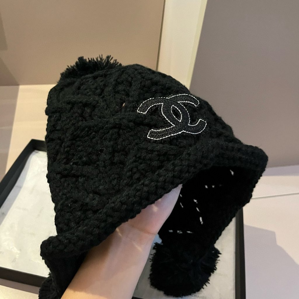 Chanel Knitted Ear Warmer Hat black