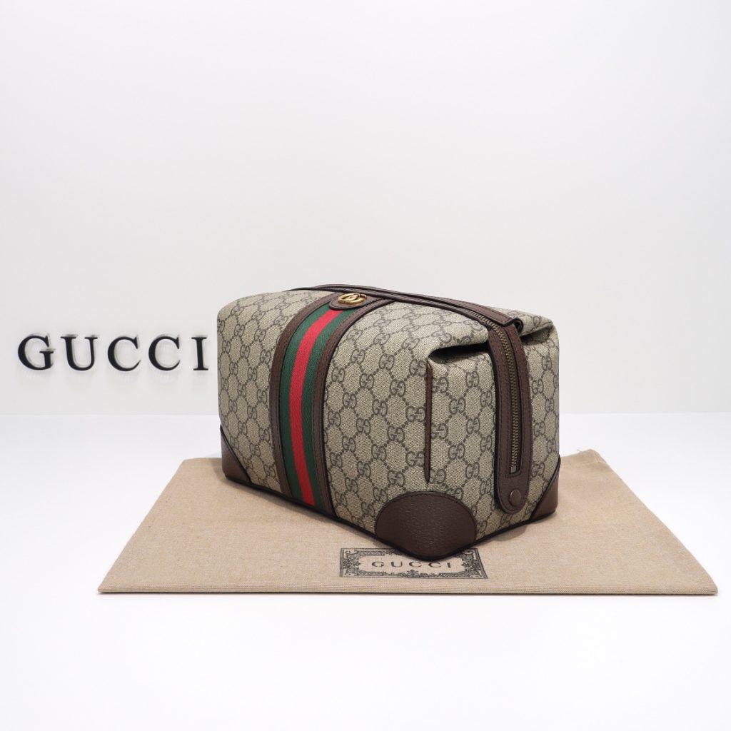 Gucci Savoy small toiletry case Almond Khaki