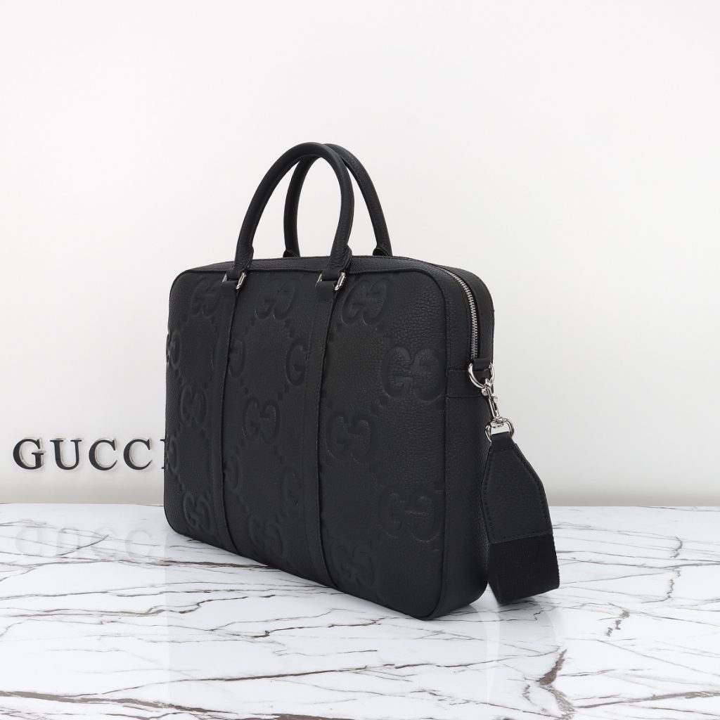 Gucci large leather laptop bag