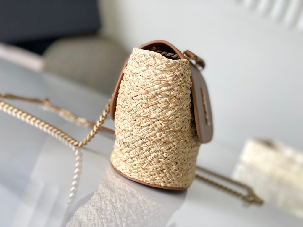 Saint Laurent Mini Manon Raffia Woven Bag