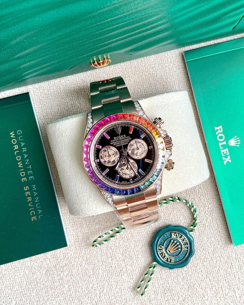 Rolex 116595 Cosmograph Daytona Rainbow 18k Rose Gold 40mm