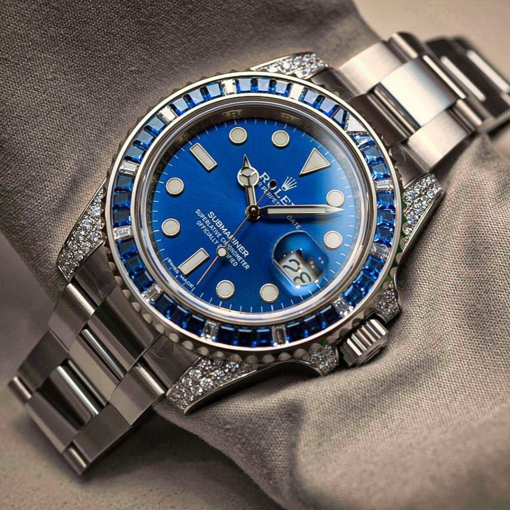 Rolex Submariner Date 116659 SABR 18K White Gold Diamonds Sapphires Un 41mm