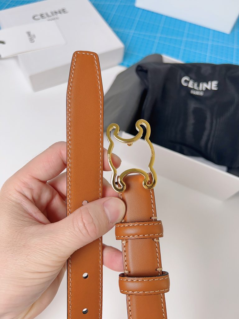 Céline brown full-grain leather belt