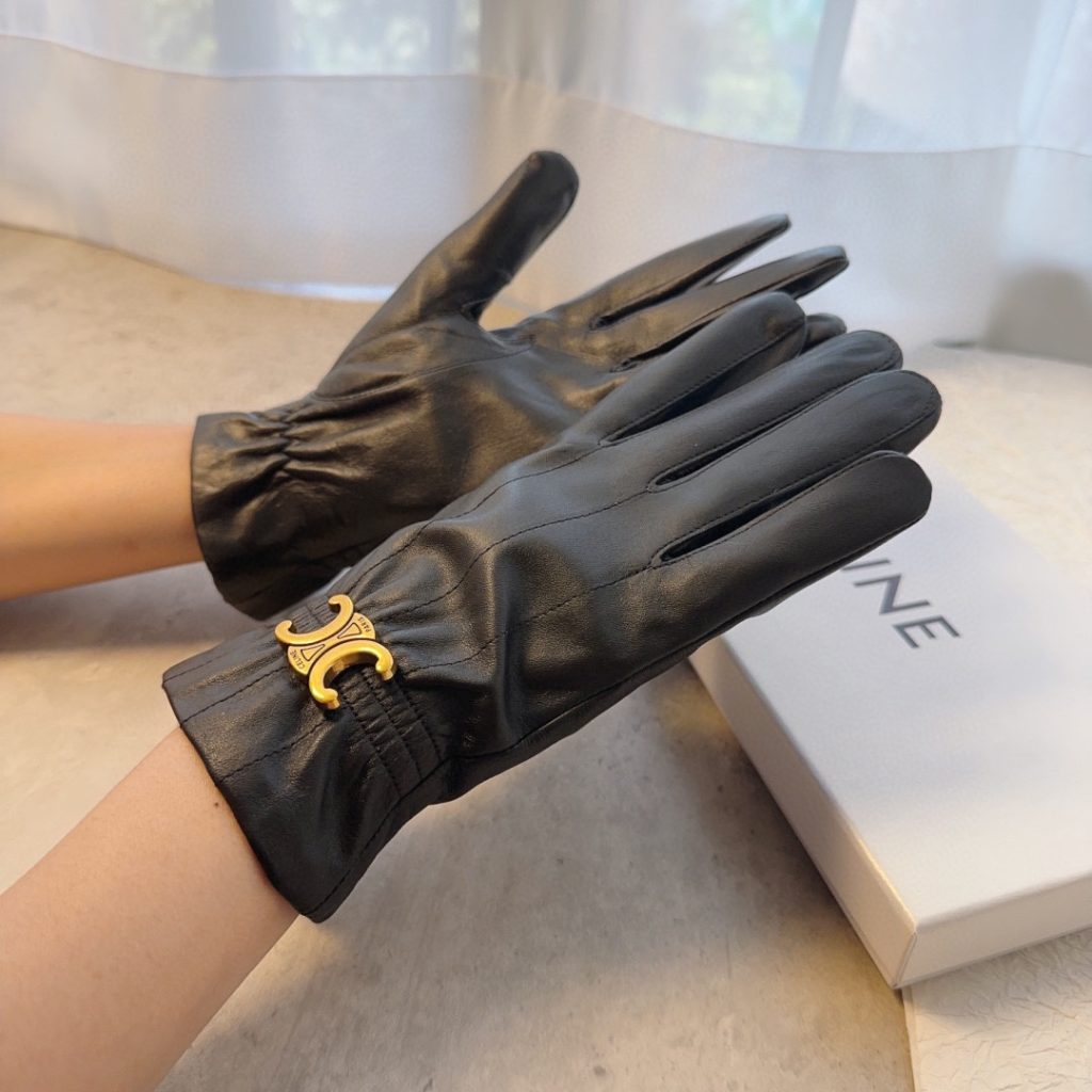 Celine leather gloves