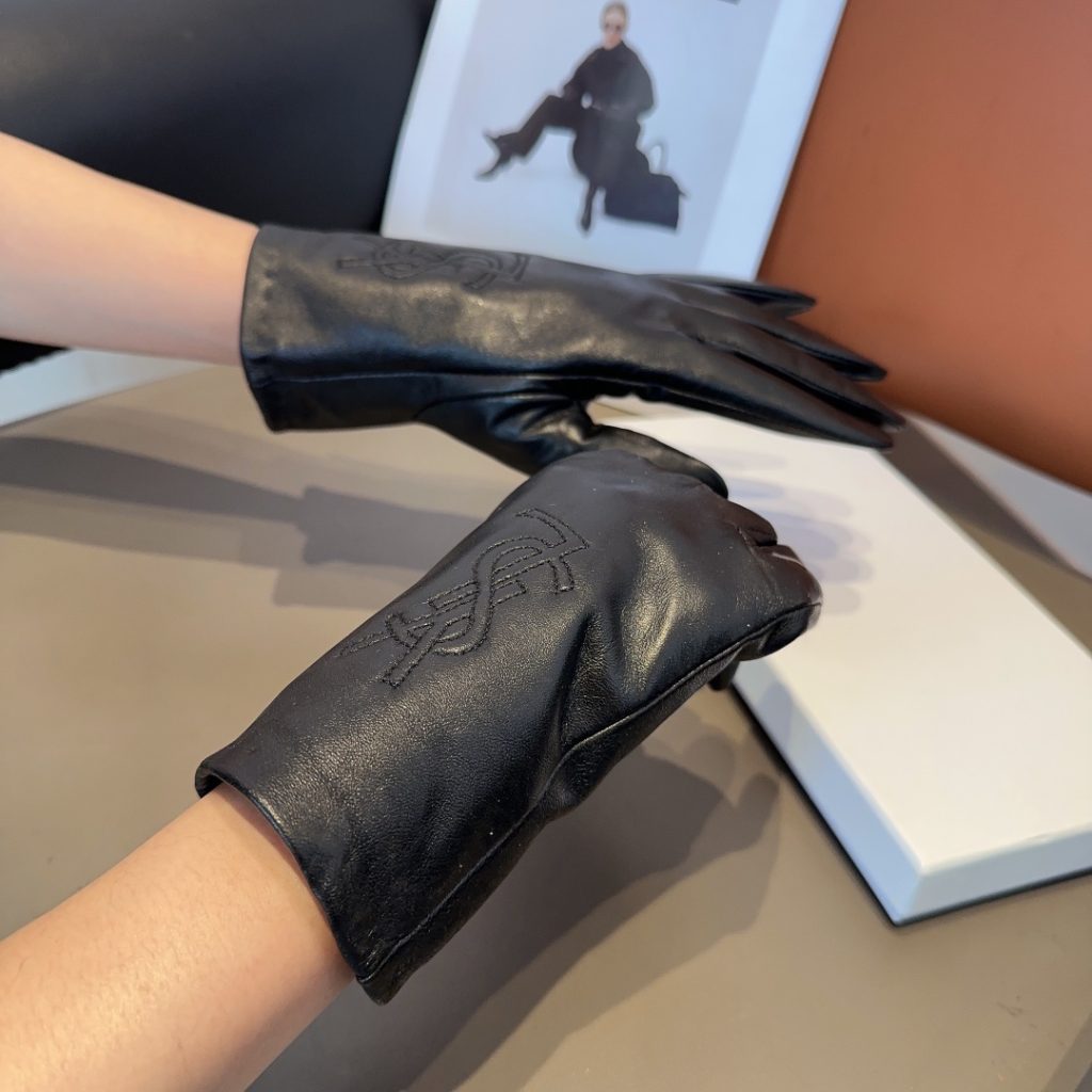 Saint Laurent women’s lambskin gloves