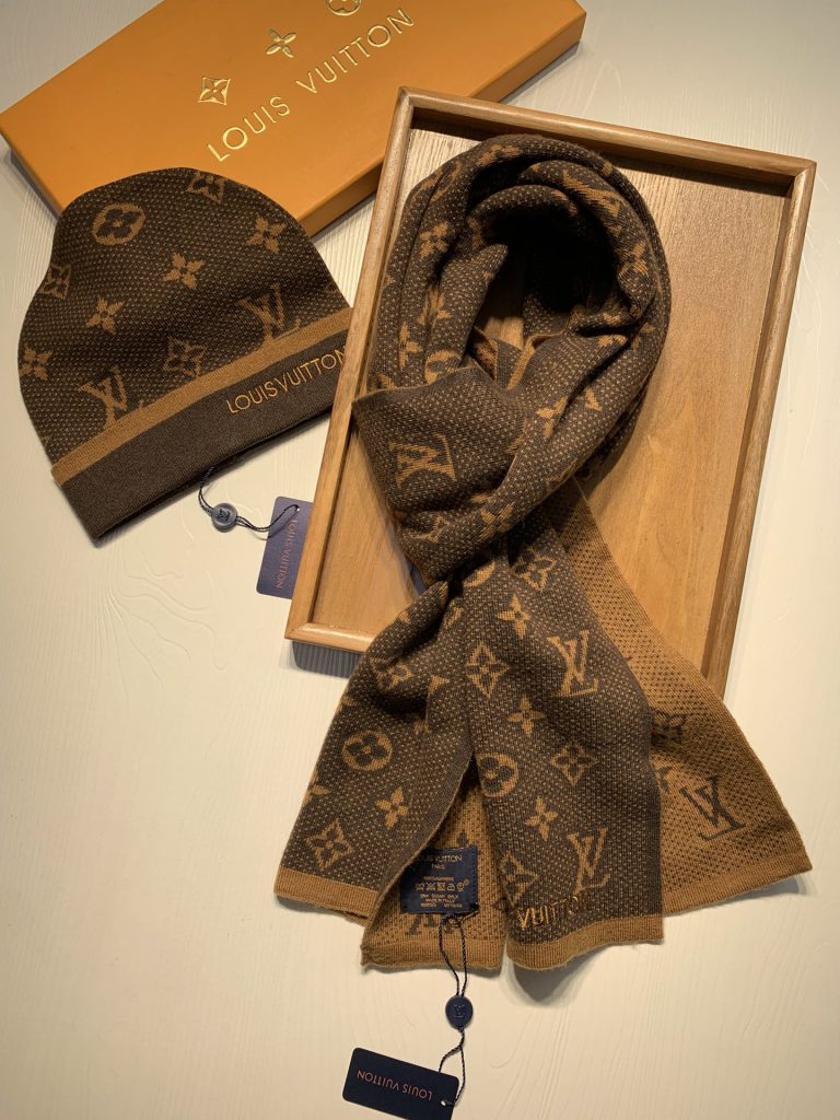 Louis Vuitton Wool Hat & Scarf Set – Cozy and Chic Winter Essential