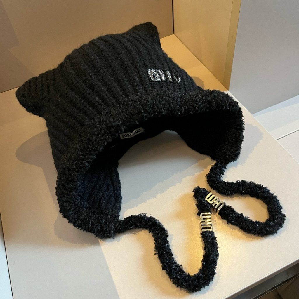 Miu Miu New Ear Protection Knitted Hat